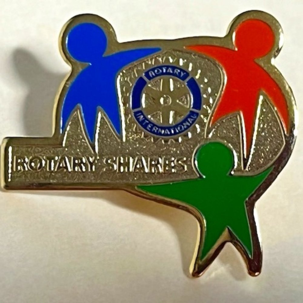 Rotary International "Rotary Shares” Lapel Hat Pin Gold Tone 1"